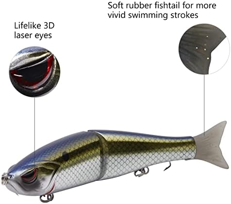 Bassdash SwimShad Glide Baits Jointed Swimbait Bass Pike Salmon Trout Muskie Fishing Lure - Image 4