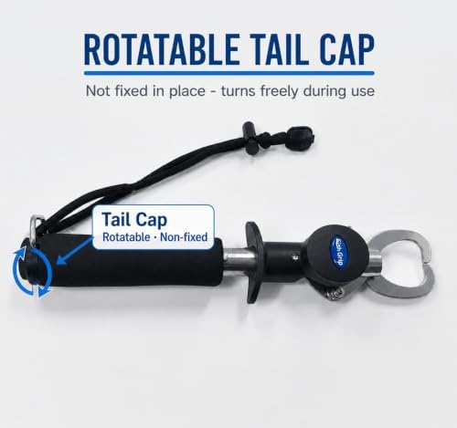 Multifunctional Fishing Scale Fish Lip Gripper with Ruler, 33 lb Portable Fish Grabber Tool with Non-Slip Handle and Wrist Strap for Freshwater Saltwater Fishing - Image 4