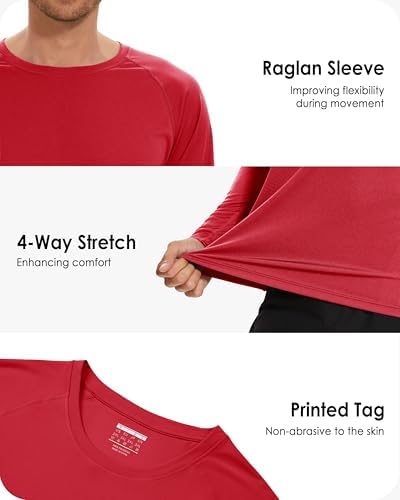 Boladeci Men's UPF 50+ Sun Protection UV SPF Shirts Long Sleeve Lightweight Quick Dry Swim T-Shirts Rash Guard - Image 5