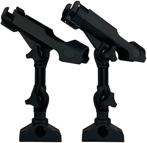 2 Pack Baitcaster/Spinning Rod Holder with Side Deck Mount by HIUMI