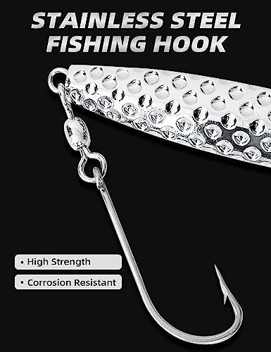 BLUEWING Hammered Diamond Jig Fishing Lures for Saltwater 3oz, 5oz, 8oz, 10oz, 12oz, 16oz Deep Sea Sinking with Stainless Steel Hook, 1pc - Image 4