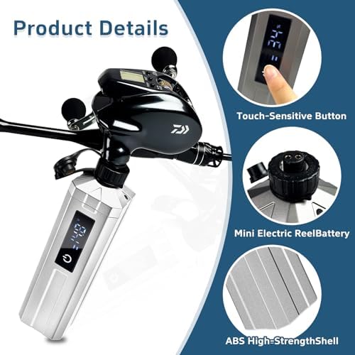 Super Mini Electric Fishing Reel Battery. Latest Model with Digital LED Display. Compatible with Daiwa & Shimano Electric reels. - Image 2