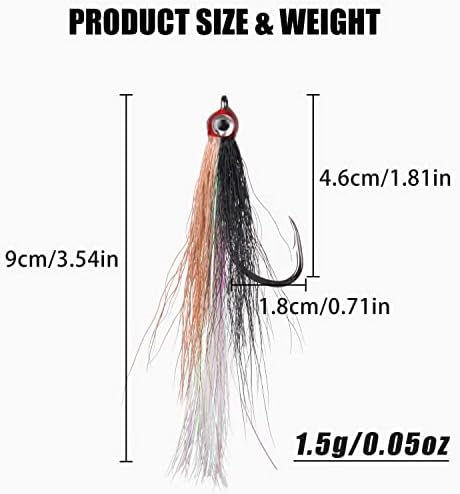 Streamer Fly Fishing Flies - 6pcs Clouser Minnow Fishing Flies Fly Fishing Lures for Flounder Salmon Trout Sea Bass Steelhead Freshwater Saltwater Fishing Teaser Hook Lures - Image 3