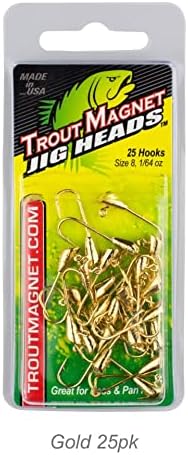Trout Magnet Jig Heads - 1/64 oz - 25 Pack - Shad Dart Head Shape Hook with Lure Body Securing Barb - Balanced Jigs and Hooks for Trout, Crappie, Bass, Panfish - Freshwater Saltwater Fishing Gear - Image 6