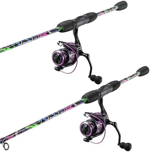 Sougayilang Fishing Rod Reel Combo, 2 Pieces Light Weight Spinning Rod with Bright Powerful Smooth Fishing Reel,Good Starter Combo for Bass Freshwater - Image 2