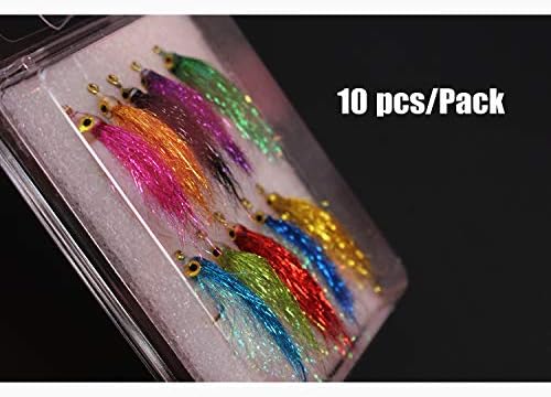 Tigofly 10pcs Ice Dub UV Polar Fry Salmon Minnow Fly Fishing Flies, Size 8 - Image 5