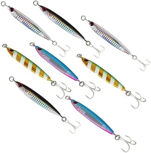 UMT 40g & 60g Multi-Color Saltwater Casting Jigs for Sea Bass, Fluke and Porgy Fishing - Set with Sharp Treble Hooks, Handcrafted - Image 5