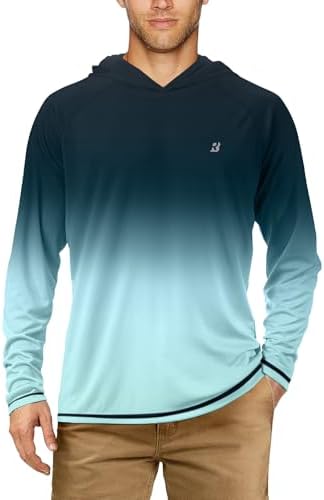 Roadbox Mens Fishing Sun Hoodie, Long Sleeve UPF 50+ UV Protection Shirts by Roadbox