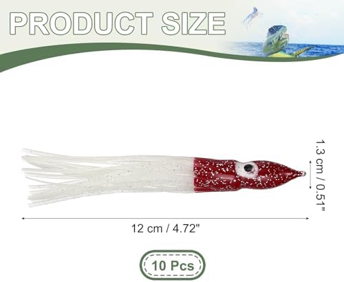 Fishing Squid Skirts, Glow Soft Plastic Trolling Lures Luminous -Fitting for (Bass/Trout/Salmon/Saltwater/Fishing Bait) - Image 2