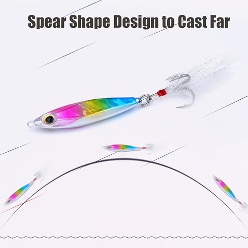 EXAURAFELIS Jigging Bait Fishing Lures Fishing Gear Jig Fishinglure Spoon Lures Sinking Metal Spoons swimbaits for Bass Trout Tuna Kingfish Snapper Cobia Tackle Box Freshwater Saltwater - Image 5