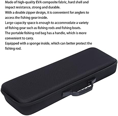 54 * 19 * 9cm Hard Fishing Rod Case Portable Fishing Tackle Bag Waterproof Fishing Rod Carrying Case with Foam, Travel Fishing Rod Bag for Outdoor Fishing Gear Storage - Image 7