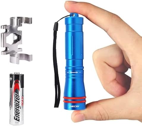 ARCHON D2A Small Diving Flashlight, Dive Headlamp Waterproof Flashlight Blue Backup Light with Stainless Steel 316 Face Mask Clip for Underwater Lighting by Unknown