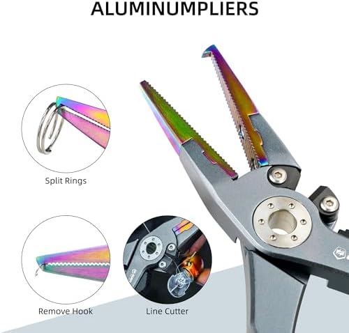 Fishing Pliers for Saltwater & Freshwater, with line Cutter, 6 or 7.5 inch, Hook Remover Pliers, SUS420 Jaws with Titanium Coating, Tungsten Carbide Cutter (Natural, 7.5 inch) - Image 5