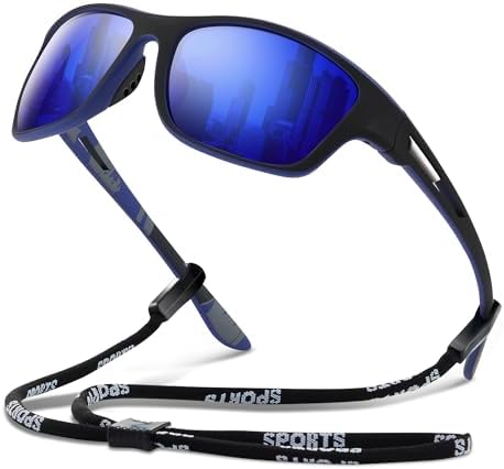 suoso Polarized Sports Sunglasses for Men: UV400 Protection Glasses Wrap Around Goggles for Driving Fishing by suoso