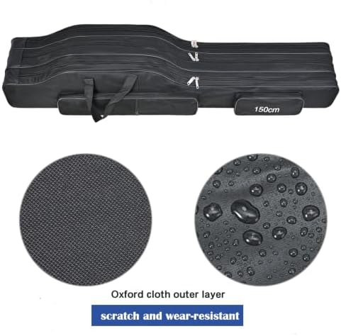 Fishing Bag 3 Layers Fishing Pole Bag,Portable Oxford Folding Rod Carry Case,Fishing Reel Tackle Storage Bag Case - Image 4