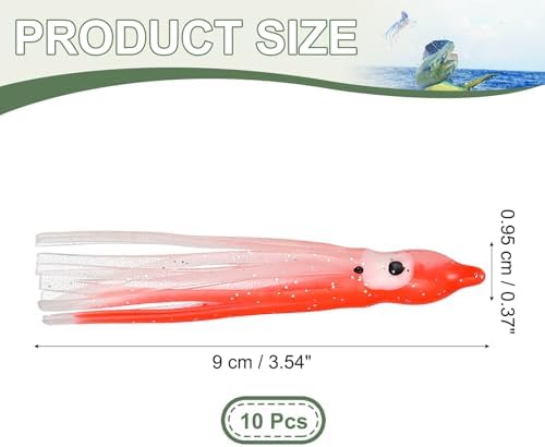 Fishing Squid Skirts, Glow Soft Plastic Trolling Lures Luminous -Fitting for (Bass/Trout/Salmon/Saltwater/Fishing Bait) - Image 2