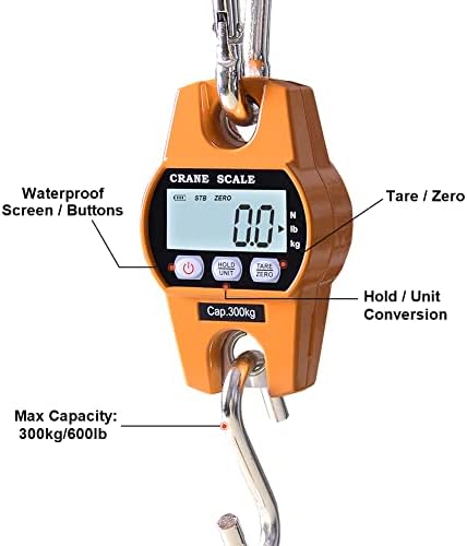 Fuzion Hanging Scale 660LB/300KG, Crane Scale with Snap-Fit Lifting Ring - Image 4