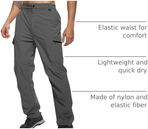 Men's Lightweight Hiking Cargo Pants Waterproof Quick Dry Travel Climbing Camping Fishing Mens Work Pants Outdoor - Image 4