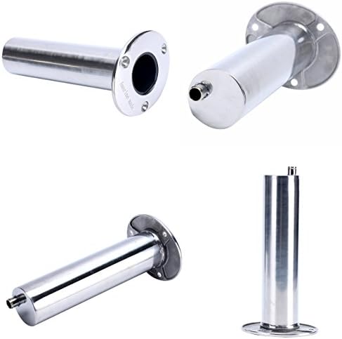 (Set of 2) Amarine-Made Heavy Duty Stainless Steel 316 Deluxe Rod Holders with Drain, Flush Mount Fishing Rod Pole Holders, 90 Degree - Image 2