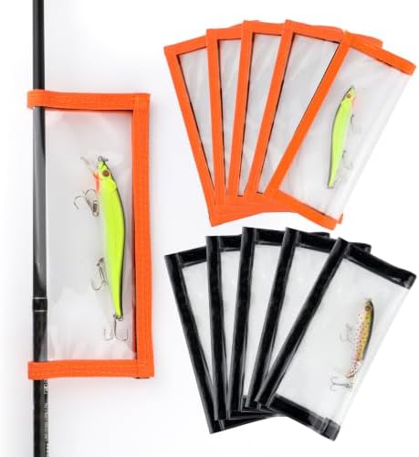 Fishing Lure Wraps 5/10 Pack – Clear PVC Hook Covers & Lure Covers for Fishing Rods – Durable Protects Hooks & Gear for Fresh & Saltwater Fishing Gear by PROBITE