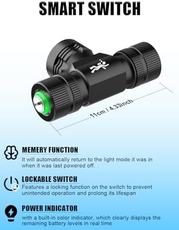 Diving Headlamp Scuba Dive Light - PFSN 3IN1 Dive Headlight 1200 Lumens, IP68 Waterproof 80m Underwater Headlamp for Diving, Diving Flashlight Best for Diver (Included 2X Rechargeable Batteries) - Image 5