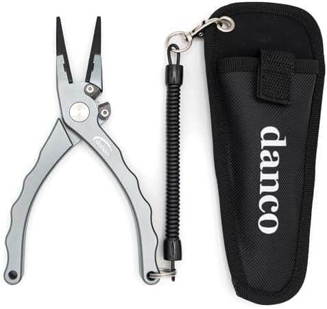 Gambler danco Aluminum Fishing Pliers and Fillet Knife Set, 7.5 Inch Pliers with Tungsten Carbide Cutters, 7 Inch Knife by dancosportsinc