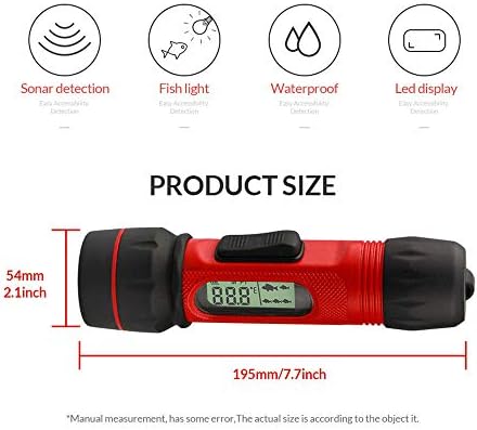 Depth Finder with Temperature Portable Ice Fish Finder Contour Readout Fish Depth Finder Handheld Fishfinder Depth Readout LCD Display Fish Detector Device Lake Sea Boat Kayak River Fishing - Image 7