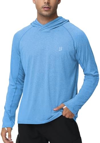 Roadbox Men's UPF 50+ Fishing Shirts, Long Sleeve UV Sun Protection Hoodie by Roadbox