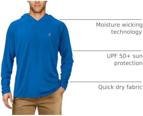 Roadbox Mens Fishing Sun Hoodie, Long Sleeve UPF 50+ UV Protection Shirts - Image 4