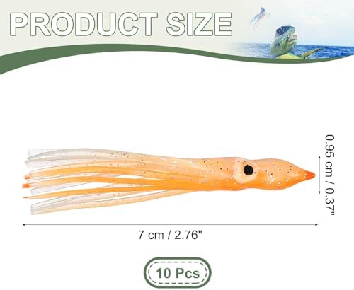 Fishing Squid Skirts, Glow Soft Plastic Trolling Lures Luminous -Fitting for (Bass/Trout/Salmon/Saltwater/Fishing Bait) - Image 2