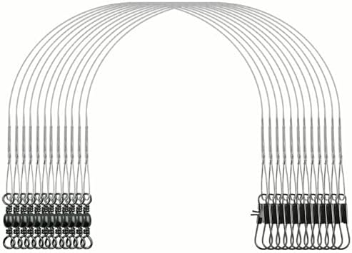 Fishing Wire Leaders 60PCS - 7in/9in/12in Stainless Steel Leaders with Swivels & Snaps for Bass, Pike, Catfish, Carp, Walleye - Saltwater & Freshwater Fishing Gear ﻿ by Narcissus