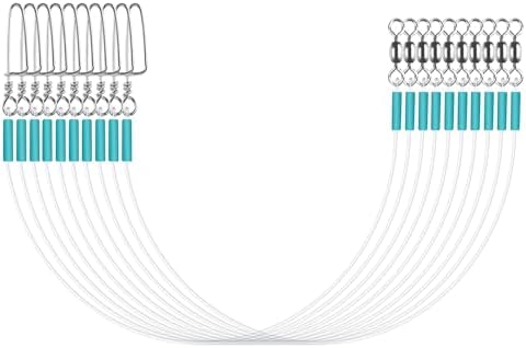 Fluorocarbon Fishing Leader Line with Swivels Snap Kits Connect Tackle Lures Rig or Hooks, High Strength Tooth Proof Fishing Leader Line for Saltwater Freshwater by Luroad