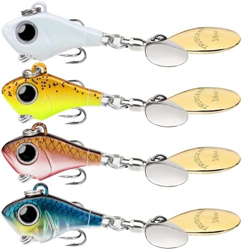 TRUSCEND Swim or Jig Fishing Spinner Baits for Freshwater and Saltwater, Rooster Tail Fishing Lures for Trout Bass Walleye Crappie Salmon Pike, Blade Bait with Copper Blade by TRUSCEND