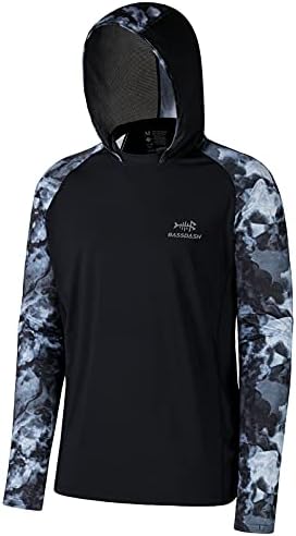 BASSDASH Men’s UPF 50 Performance Fishing Shirt Cooling Hoodie Camo Long Sleeve FS17M by Bassdash