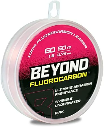 Beyond Fluorocarbon Leader Fishing Line - 100% Pure Fluorocarbon Leader Material - Highly Abrasion Reistant - Invisible Underwater- Shock Resistant - Incredible Knot Strength 50 Yard Spool by BeyondBraid