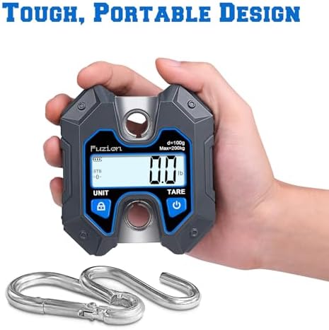 Fuzion Hanging Scale 440lb/200kg, Mini Crane Scale, Snap-Fit Lifting Ring - Image 3