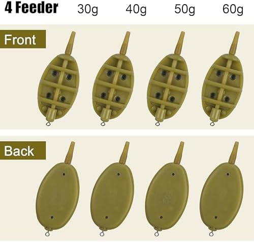 Carp Fishing Method Feeders Set 4 Inline Method Feeders with 1 Quick Release - Image 3