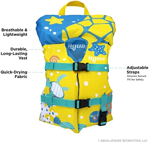 Aqua Oceans 7 Life Jacket for Kids - US Coast Guard Approved Life Vest for Infant, Child & Youth Boys and Girls, Open-Side PFD for Boating, Swimming & Water Sports - Image 2