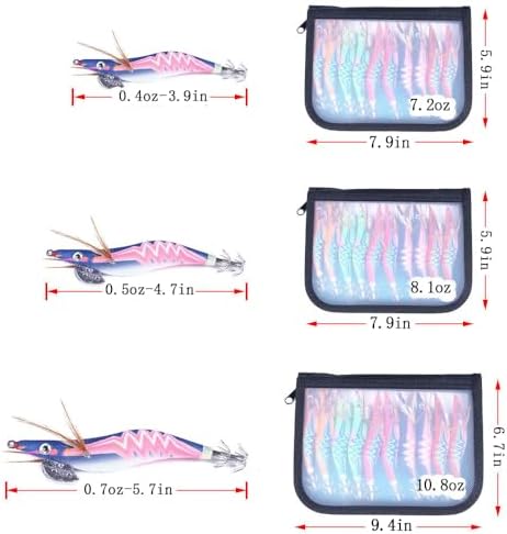 10pcs Squid Jigs Saltwater Glow Squid Jig Fishing Lures Shrimp Prawn Lures Luminous Artificial Fishing Lures Kit for Octopus Cuttlefish - Image 6