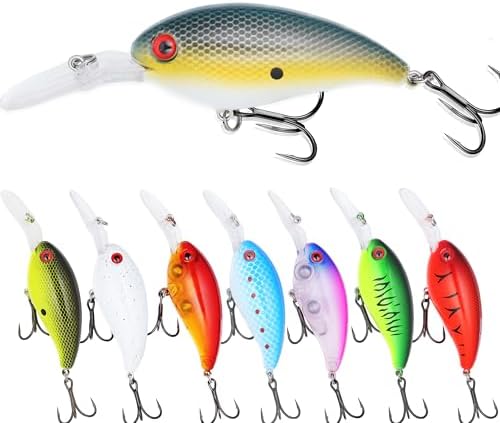 EXAURAFELIS Diving Crankbait Lures Fishing Gear Fishing Lure for Saltwater Freshwater swimbaitsfor Bass Trout Crappie Walleye Pike Bluegill Salmon Fishing Gifts for Fisherman by EXAURAFELISFISHING