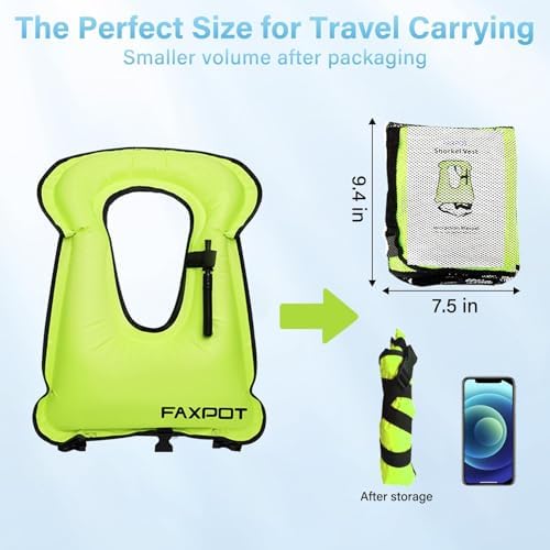Snorkel Vest, Adults Portable Kayaking Buoyancy Inflatable Swim Vest Jackets, Diving Surfing Adjustable Snorkeling Vest Swimming Jacket for Outdoor Water Sports Fun Safety - Image 6
