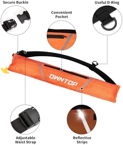 Owntop Automatic/Manual Inflatable Swim Belt Pack, Manual Convertible Swim Jacket for Adults, 24g CO2 Cylinder Included, Low Profile for Kayak, Fishing, Paddle Sports - Image 4