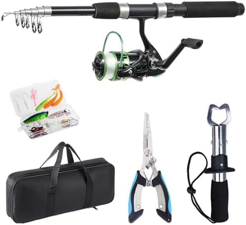 Tripquips Fishing Rod, 6.9ft Telescopic Fishing Rod and Reel Combo with Fishing Pliers and Lip Gripper Fishing Equipment, 5.2:1 Pre-Loaded Spinning Reel Combo Set Fishing Pole - Image 2