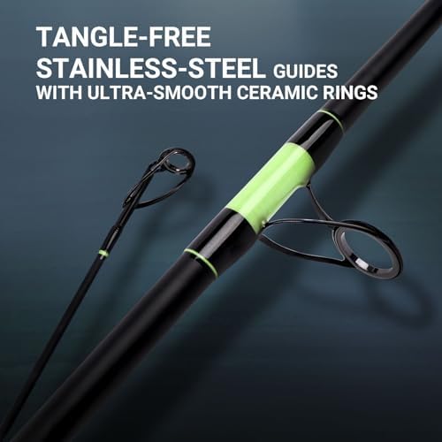 Fiblink 3-Piece Surf Fishing Rod, Portable Travel-Friendly Rod, Spinning/Casting Carbon Fiber Fishing Pole(10’/10’6”/13’) - Image 2