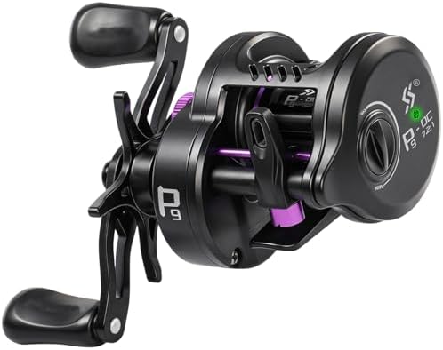 Sougayilang Round Baitcasting Reel, Digital Control Braking with Real-Time Acoustic Feedback, 7.2:1 Gear Ratio DC Reel for Bass, Catfish and Salmon, Ideal Fishing Reels for Beginners by Sougayilang