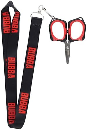 Bubba Micro Fishing Shears with Lanyard, Titanium-Nitride Coated Blades, Cuts through Monofilament, Fluorocarbon, and Braided Line, For Fishing by BUBBA