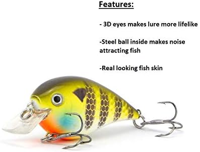 Crankbait for Bass Fishing inches Shallow Diving Crank Bait Square Bill Cranking Fishing Lures - Image 4