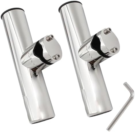 316 Stainless Steel Clamp on Fishing Rod Holders for Boat 1-1/8“ to 1-1/4” by caqeaus