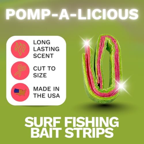 FishGum Surf Fishing Bait Strips for Saltwater Beach Fishing – Real Shrimp, Crab, Clam & Sand Flea Infused Scent – Artificial Cut Bait for Pompano, Redfish & Flounder - Image 2