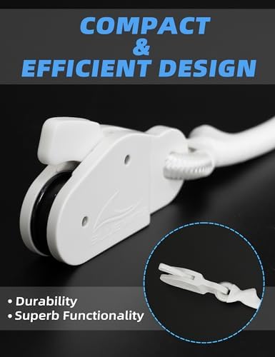 BLUEWING Outrigger Halyard Lock Pulley Single/Double/Triple Halyard Line Lock Pulley with Ball Bearing Snap Swivel for Offshore Fishing - Image 2